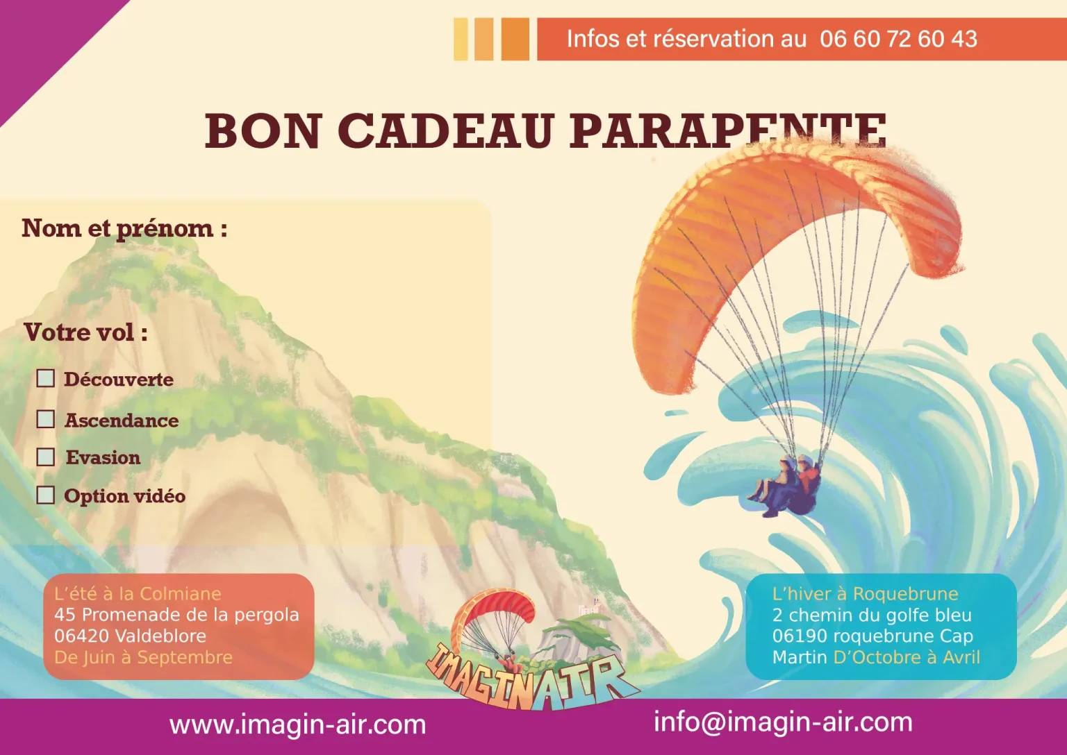 Bon cadeau parapente